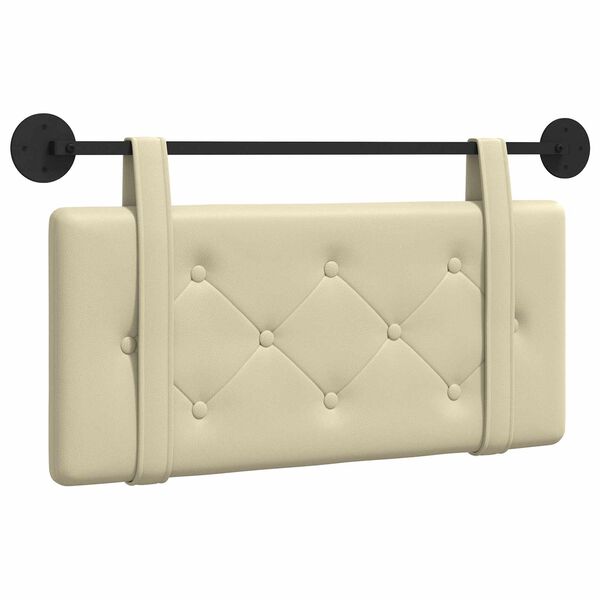 vidaXL Cap de pat suspendat Pe perete Crem 90 cm Piele artificială