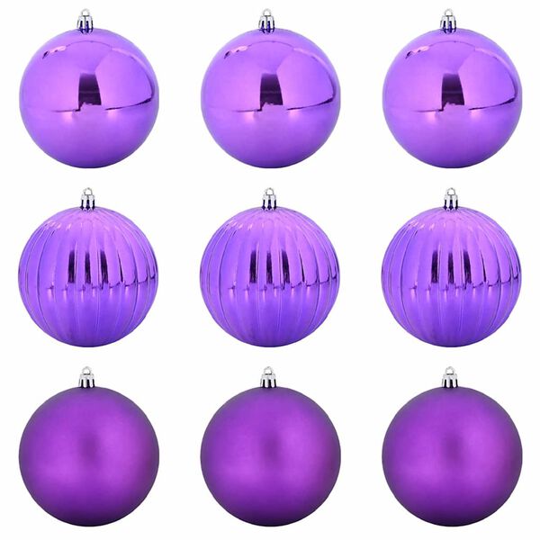 vidaXL Set de Globuri de Crăciun 9 pcs Violet Plastic