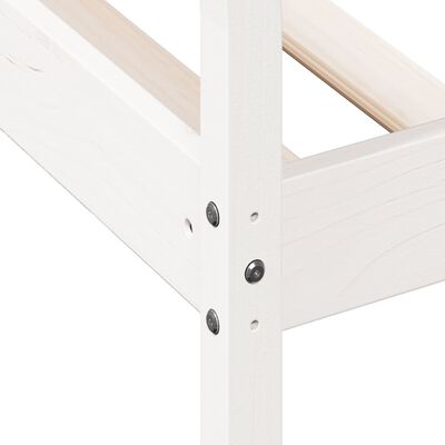 vidaXL Pat de zi, alb, 90x200 cm, lemn masiv de pin