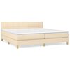 vidaXL Pat box spring cu saltea, crem, 200x200 cm, textil