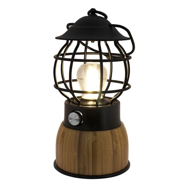 Eurotrail Lampă de camping cu LED "Breeze", negru, bambus