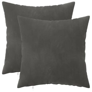 vidaXL Husă pentru pernă 2 pcs HEERLEN Gri &icirc;nchis 30 x 30 cm Catifea