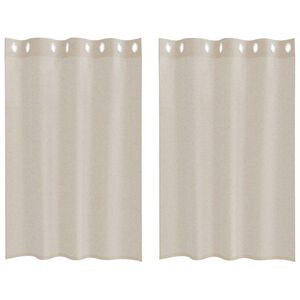 vidaXL Cortină din Voile 2 pcs Nisipiu 140 x 140 cm Poliester