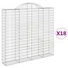 vidaXL Coșuri gabion arcuite 18 buc, 200x30x180/200cm, fier galvanizat
