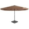 vidaXL Umbrelă de soare de grădină, bază portabilă, taupe