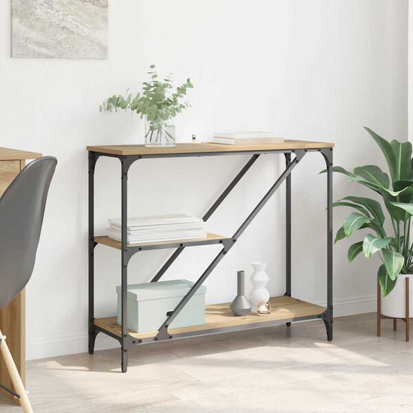 vidaXL Masă de consolă Stejar Artizanal 88,5 x 30 x 75 cm