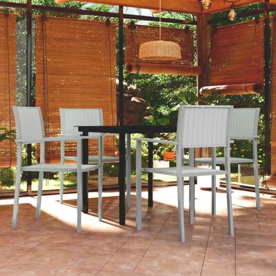 vidaXL Set de mobilier de grădină, 5 piese, alb