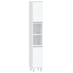 vidaXL Dulap de baie, alb, 30x30x190 cm, lemn prelucrat