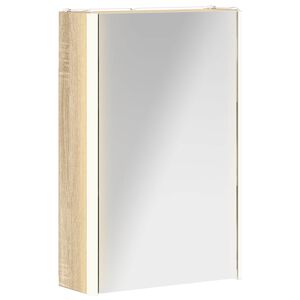vidaXL Dulap cu oglindă pentru baie Stejar Sonoma 33 x 11,5 x 50 cm