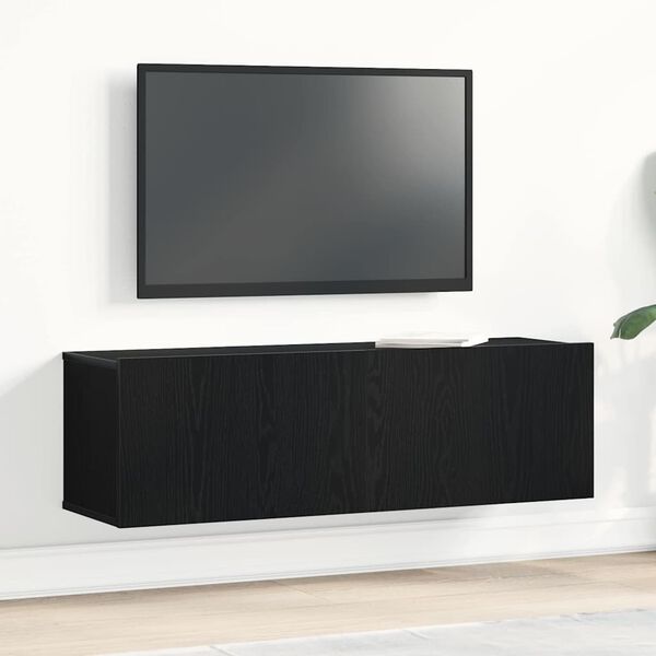 vidaXL Cabinet TV Stejar Negru 100 x 30 x 30 cm Lemn compozit