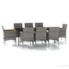 vidaXL Set mobilier de grădină, cu perne, 9 piese, gri și negru