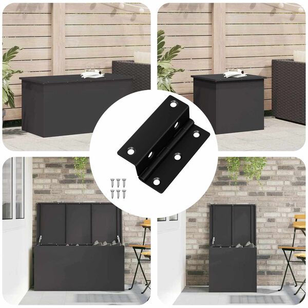 vidaXL Hinge 12 pcs Negru 38 x 17 x 60 mm Fier