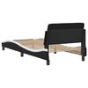 vidaXL Cadru de pat Dover negru și alb 90x190 cm piele artificială