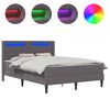 vidaXL Cadru de pat cu saltea Gri 160 x 200 cm Piele artificială