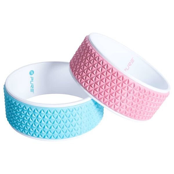 Pure2Improve Roată de yoga 34 cm, roz și alb