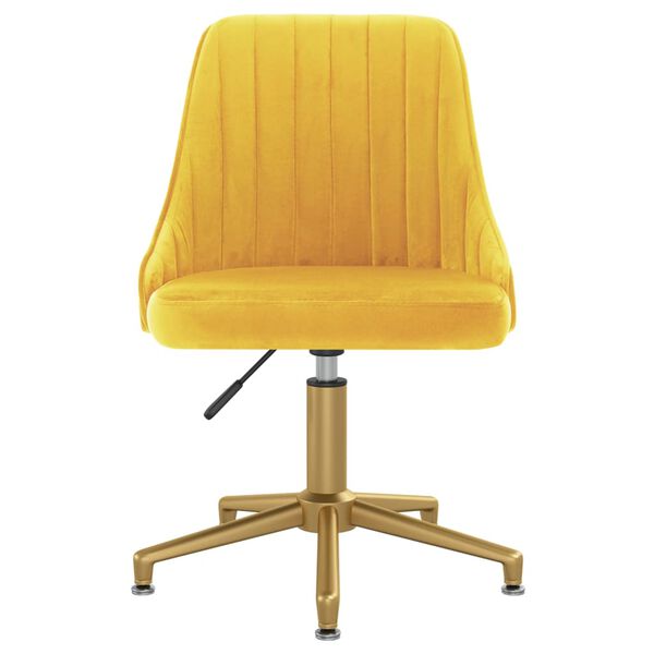 vidaXL Scaune de sufragerie pivotante 6 buc, galben, catifea