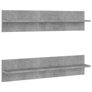 vidaXL Rafturi de perete 2 buc. gri beton 80x11,5x18 cm lemn prelucrat