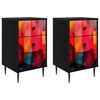 vidaXL Dulap de noapte HEESCH 2 buc. Stejar Negru 36 x 33 x 61 cm