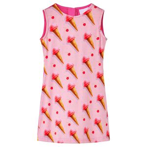 vidaXL Rochie pentru copii roz aprins, 104
