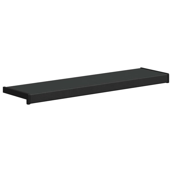 vidaXL Prag de fereastră Negru cu Dungi de Lemn 80 x 25 x 4,5 cm PVC