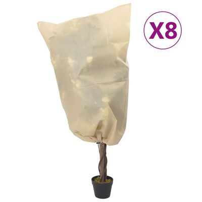 vidaXL Huse pentru plante din fleece cu șnur 8 buc. 70 g/m² 0,8x1,2 m