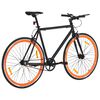 vidaXL Bicicletă cu angrenaj fix, negru și portocaliu, 700c, 59 cm