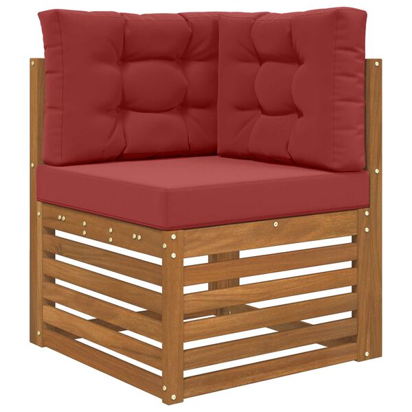 vidaXL Perna pentru canapea de exterior 3 pcs bordo Poliester