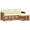 vidaXL Set de canapele de exterior 4 buc. Natural și Crem