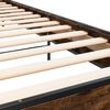 vidaXL Cadru de pat, stejar fumuriu, 90x200cm, lemn prelucrat și metal