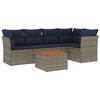 vidaXL Set canapele de grădină cu perne, 6 piese, gri, poliratan