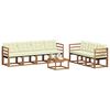 vidaXL Set de canapele de exterior cu pernă 8 pcs Natural și Crem