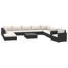 vidaXL Set mobilier de grădină cu perne, 11 piese, negru, poliratan