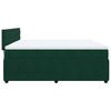 vidaXL Pat box spring cu saltea, verde &icirc;nchis, 200x200 cm, catifea