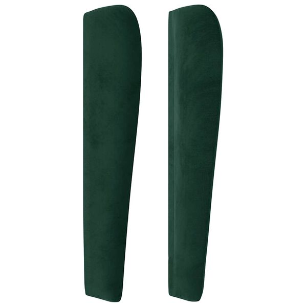 vidaXL Tăblie pat cu aripioare verde &icirc;nchis 83x23x118/128 cm catifea