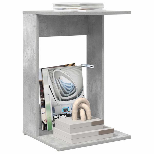 vidaXL Masă laterală Gri din beton 40 x 38 x 62,5 cm Lemn compozit