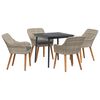 vidaXL Set de dining Gri deschis Rattan poli