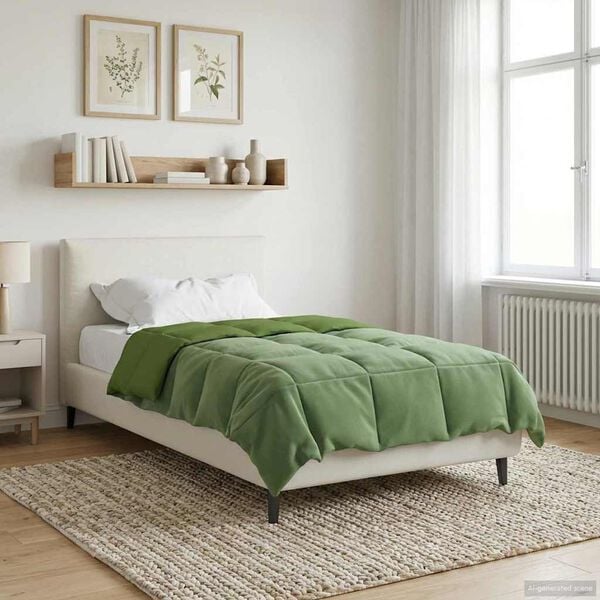 vidaXL Duvet complet pe tot parcursul anului Patos Verde 155 x 200 cm