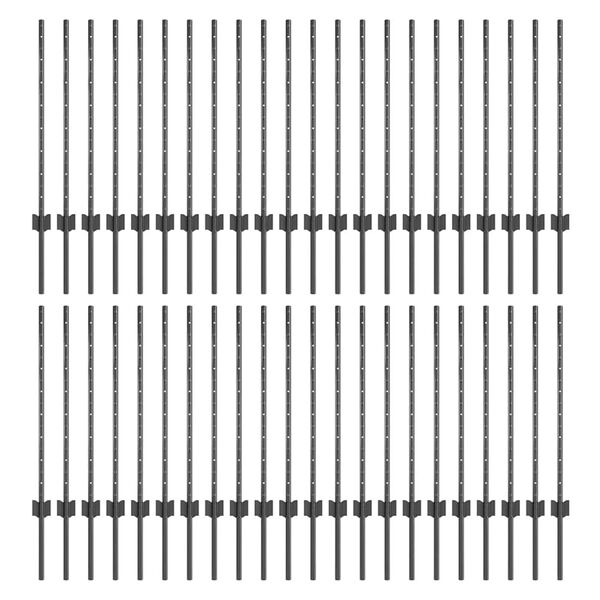 vidaXL St&acirc;lpi de Gard Manual 44 pcs Gri 120 cm Oțel