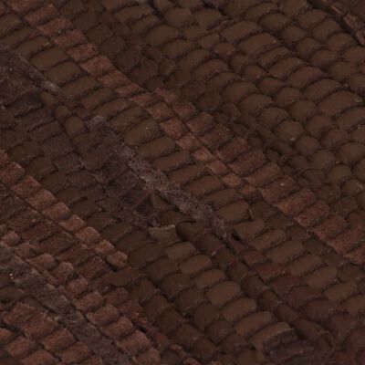 vidaXL Covor țesut manual Chindi din piele 160x230 cm, Maro