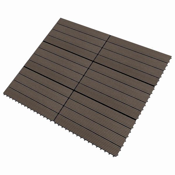 vidaXL Plăci pentru Deck 6 pcs Maro &icirc;nchis 60 x 30 cm Lemn compozit