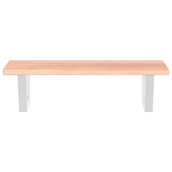 vidaXL Raft pentru lavoar montat pe perete, oțel și lemn masiv stejar