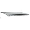 vidaXL Copertină retractabilă antracit/alb, 4,5x3 m, textil/aluminiu