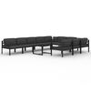 vidaXL Set mobilier de grădină cu perne, 11 piese, antracit, aluminiu