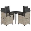 vidaXL Set mobilier de grădină cu perne, 5 piese gri deschis poliratan