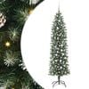 vidaXL Copac Artificial Slăb de Crăciun Verde și alb 210 cm