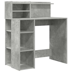 vidaXL Birou Gri din beton Lemn prelucrat 90 x 48 x 101,5 cm