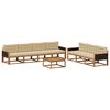 vidaXL Set de canapele de exterior cu pernă 8 pcs Natural și Bej