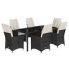vidaXL Set mobilier de grădină cu perne, 7 piese, negru, poliratan