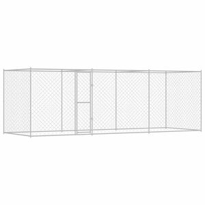 vidaXL Cușcă pentru c&acirc;ine Argintiu 600 x 200 x 200 cm Oțel Galvanizat