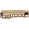 vidaXL Set de canapele de exterior 7 pcs Natural și Bej Poliester